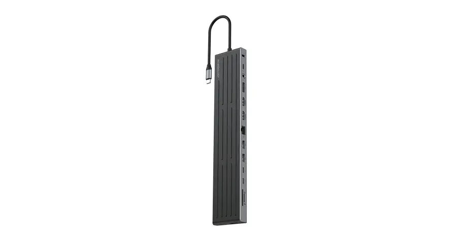 Powerology Nexis 13-in-1 Multi-Display USB-C Hub & Laptop Stand - Blac